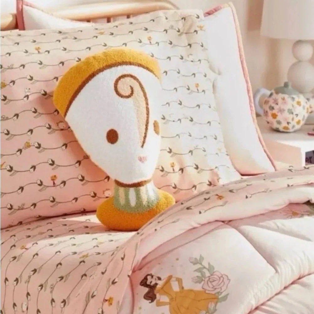 Pillowfort Disney Princess Belle Chip the Teacup Accent Decorative Pillow New